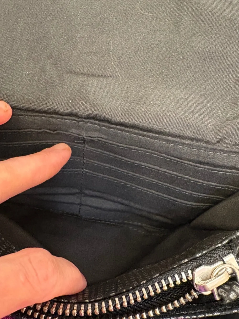Latico black textured leather wallet clutch